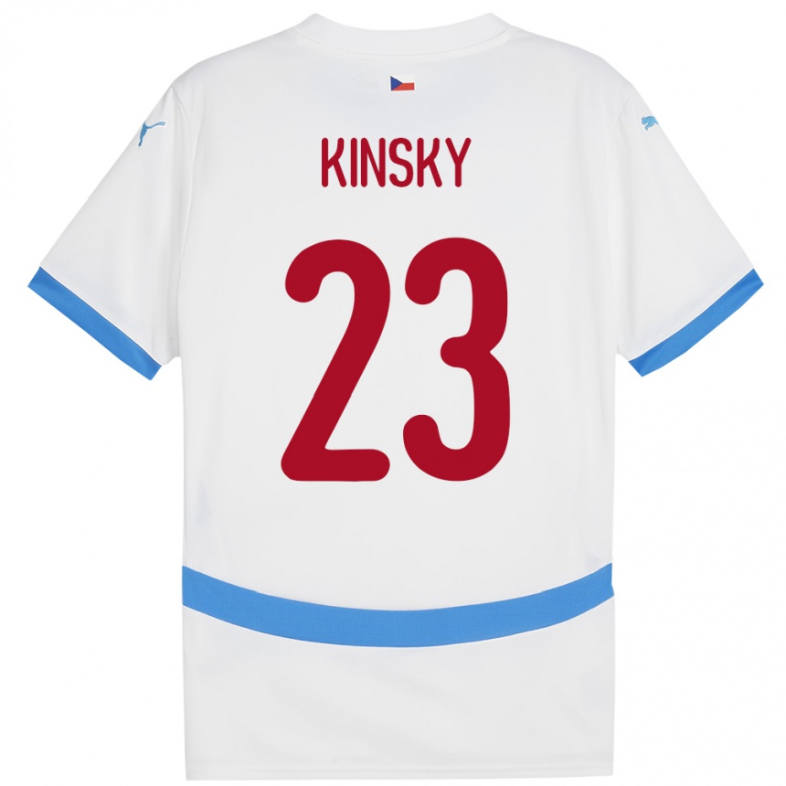 Niño Fútbol Camiseta Chequia Antonin Kinsky #23 Blanco 2ª Equipación 24-26