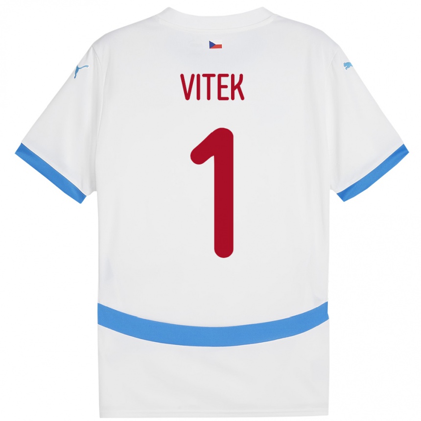 Niño Fútbol Camiseta Chequia Radek Vitek #1 Blanco 2ª Equipación 24-26