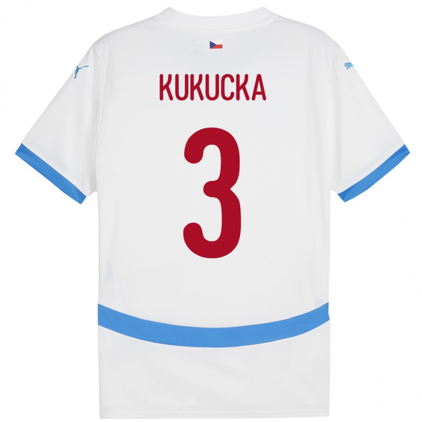 Niño Fútbol Camiseta Chequia Ondrej Kukucka #3 Blanco 2ª Equipación 24-26