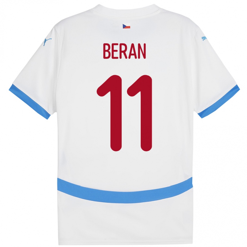 Niño Fútbol Camiseta Chequia Stepan Beran #11 Blanco 2ª Equipación 24-26