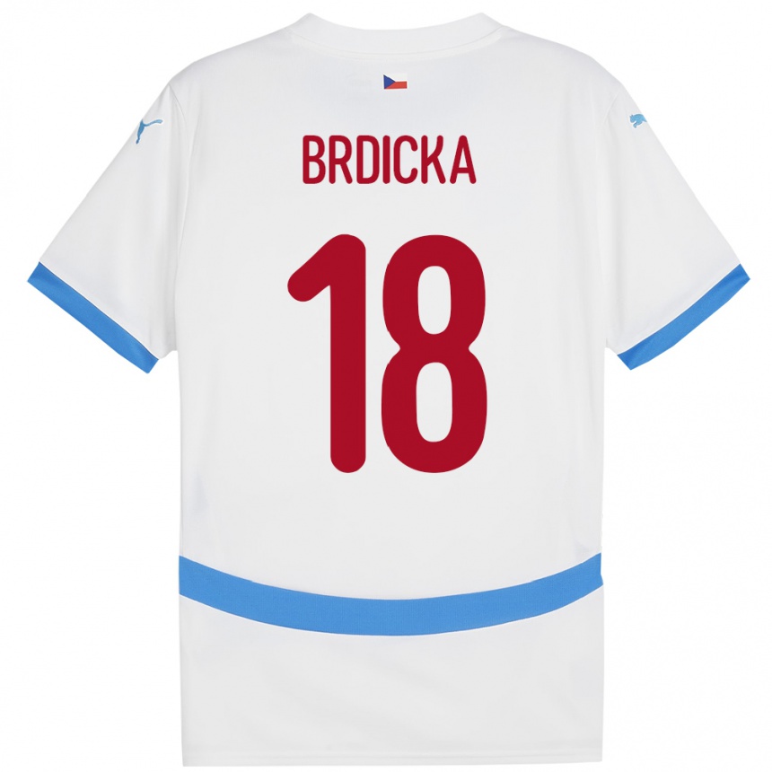 Niño Fútbol Camiseta Chequia Filip Brdicka #18 Blanco 2ª Equipación 24-26