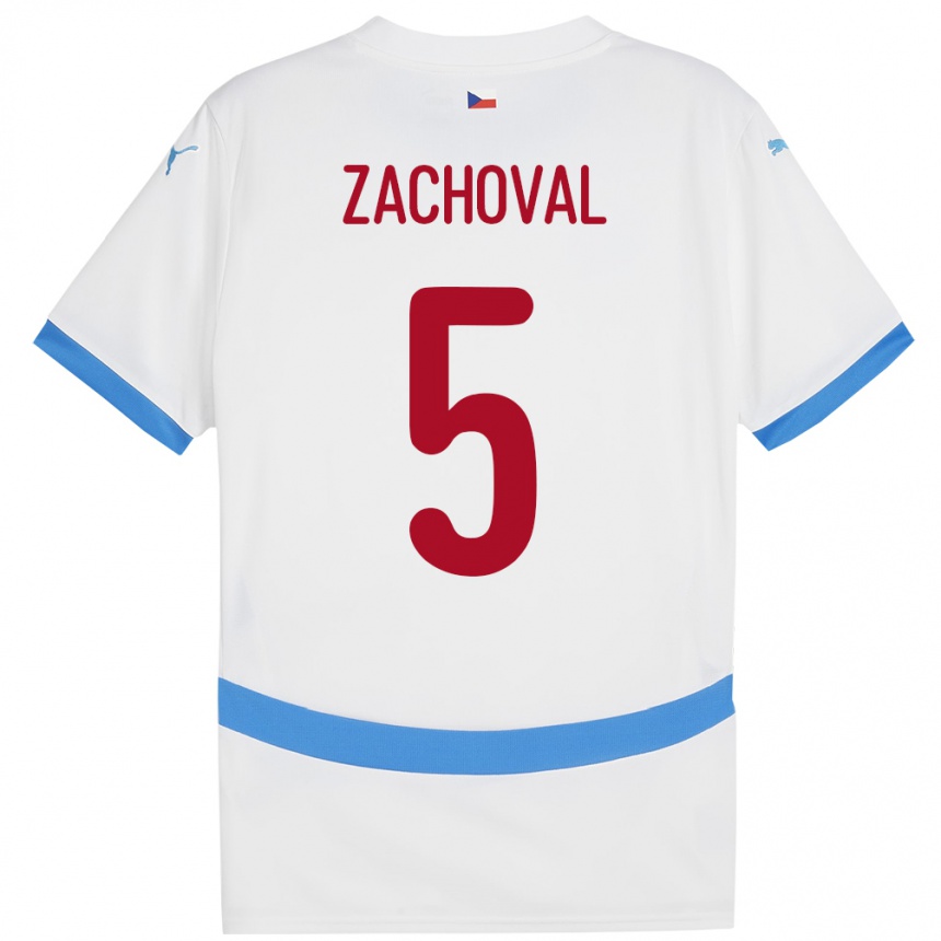 Niño Fútbol Camiseta Chequia Matej Zachoval #5 Blanco 2ª Equipación 24-26