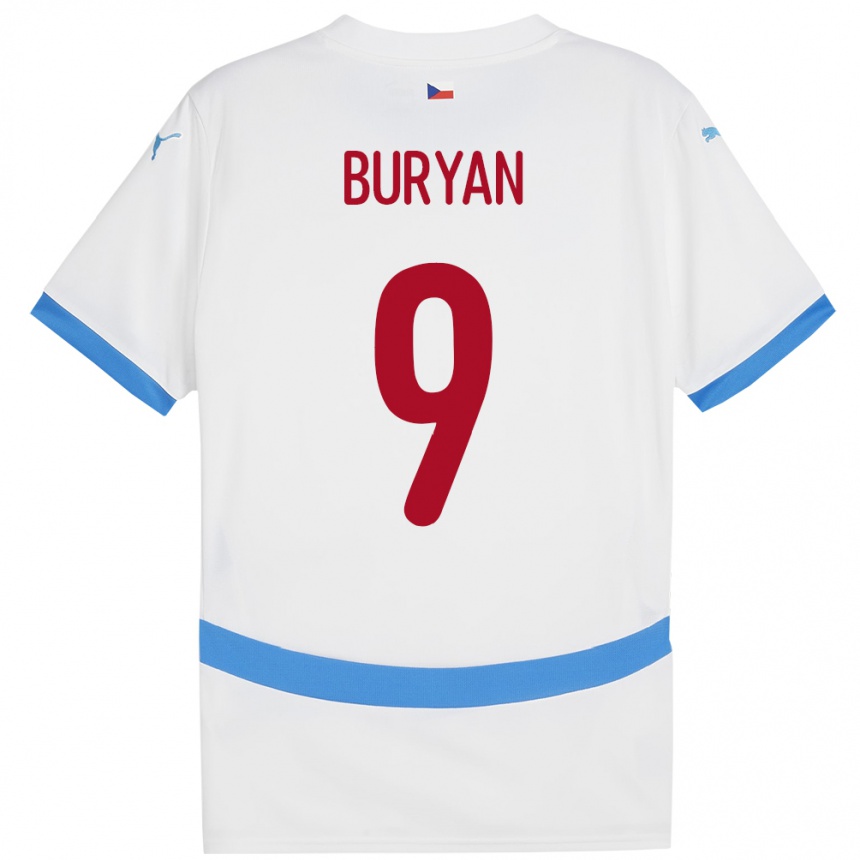 Niño Fútbol Camiseta Chequia Jan Buryan #9 Blanco 2ª Equipación 24-26