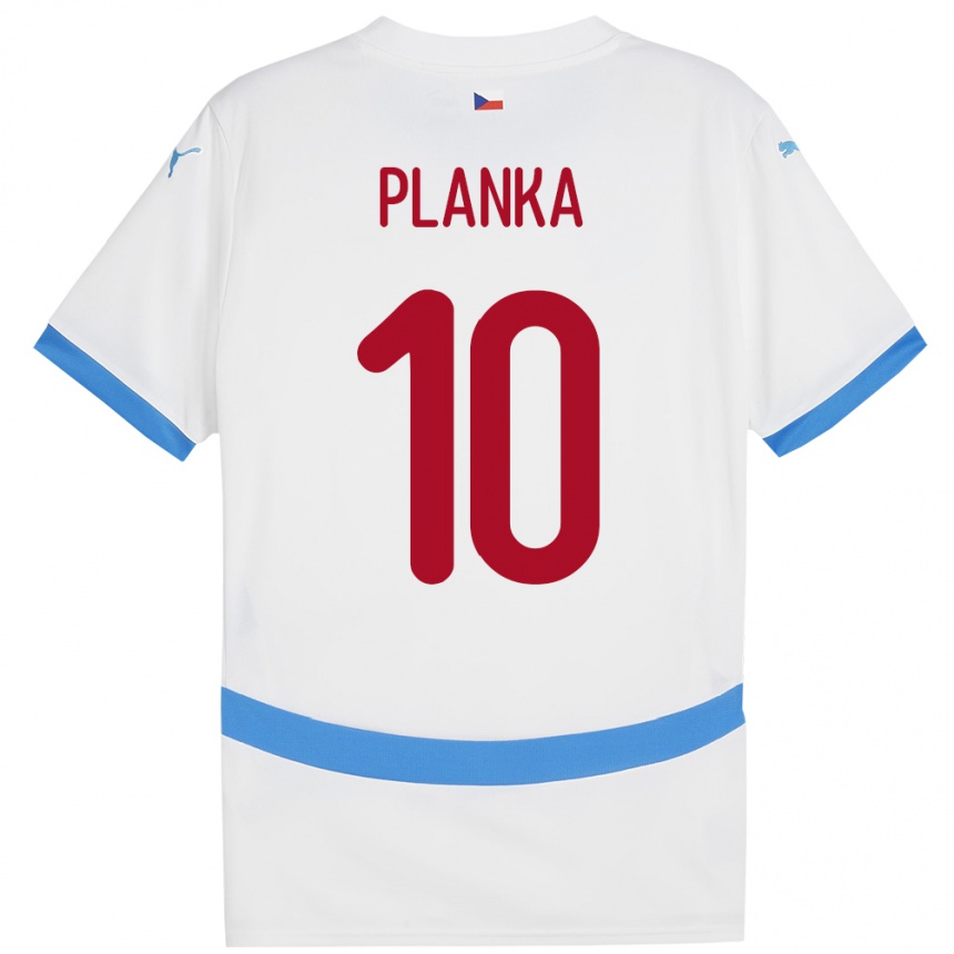 Niño Fútbol Camiseta Chequia David Planka #10 Blanco 2ª Equipación 24-26
