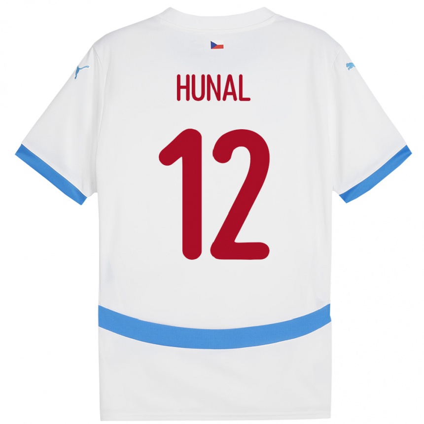 Niño Fútbol Camiseta Chequia Eric Hunal #12 Blanco 2ª Equipación 24-26