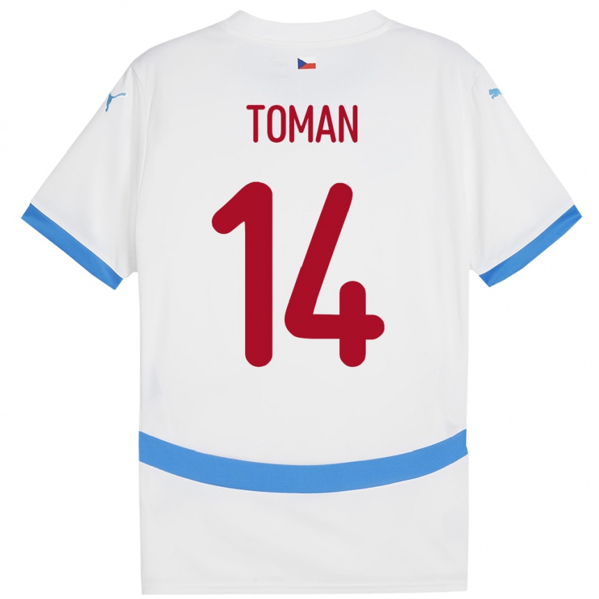 Niño Fútbol Camiseta Chequia Zdenek Toman #14 Blanco 2ª Equipación 24-26