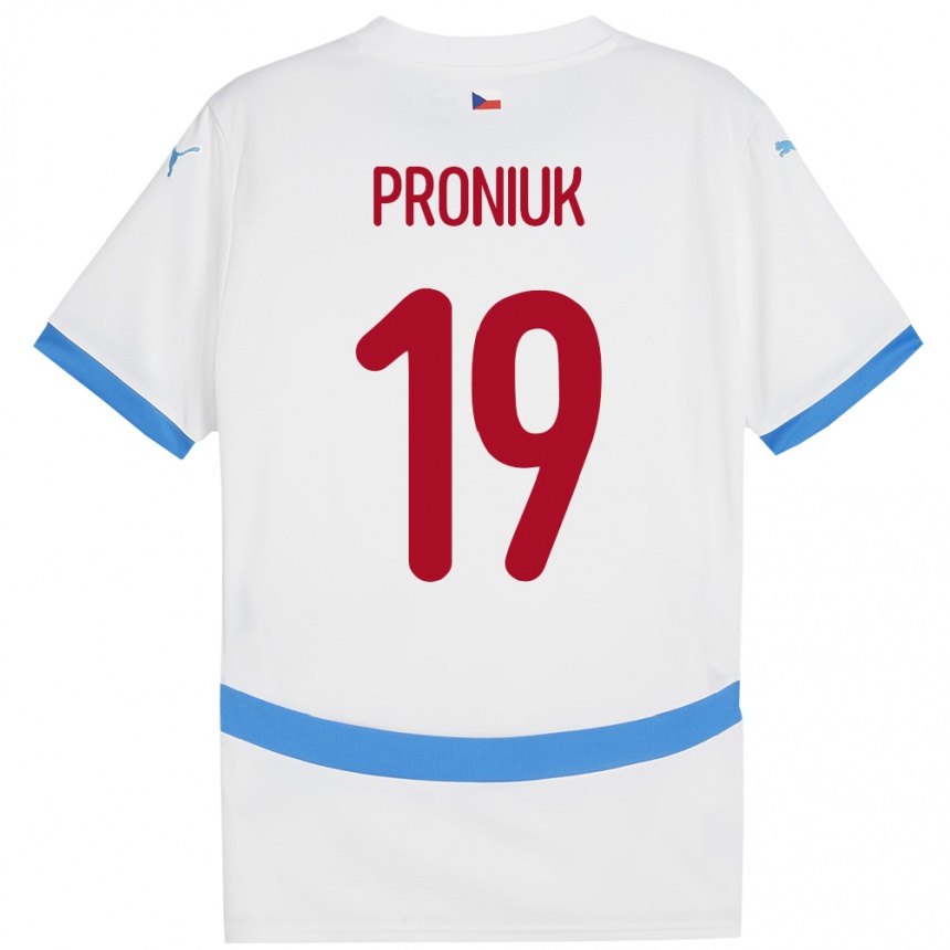 Niño Fútbol Camiseta Chequia Adam Proniuk #19 Blanco 2ª Equipación 24-26