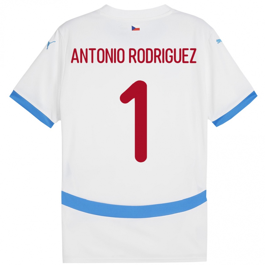 Niño Fútbol Camiseta Chequia Pedro Antonio Rodriguez #1 Blanco 2ª Equipación 24-26