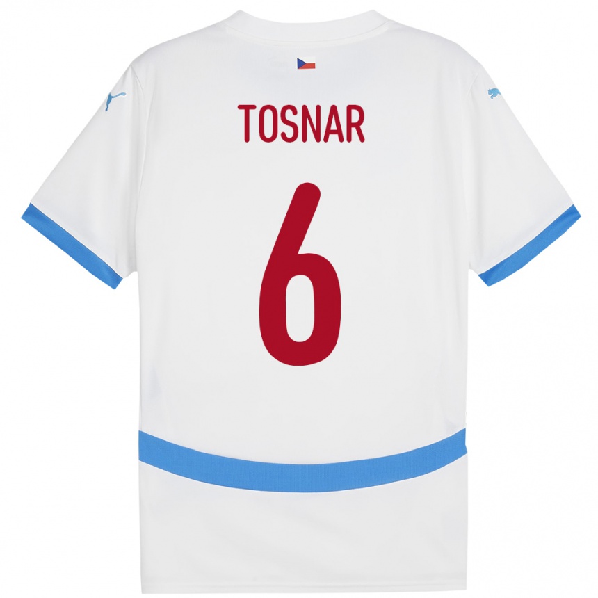 Niño Fútbol Camiseta Chequia Jakub Tosnar #6 Blanco 2ª Equipación 24-26