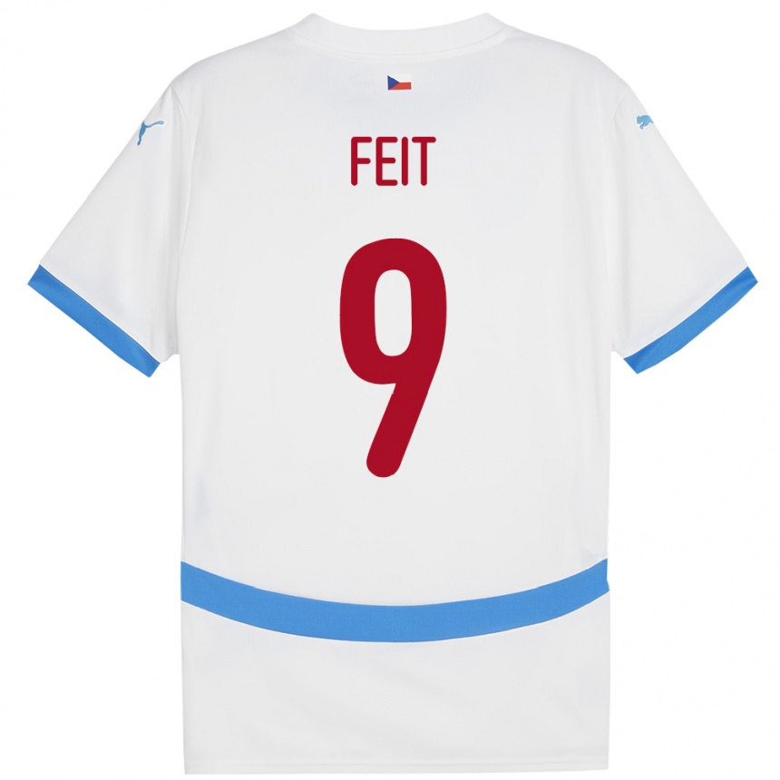 Niño Fútbol Camiseta Chequia Jan Feit #9 Blanco 2ª Equipación 24-26