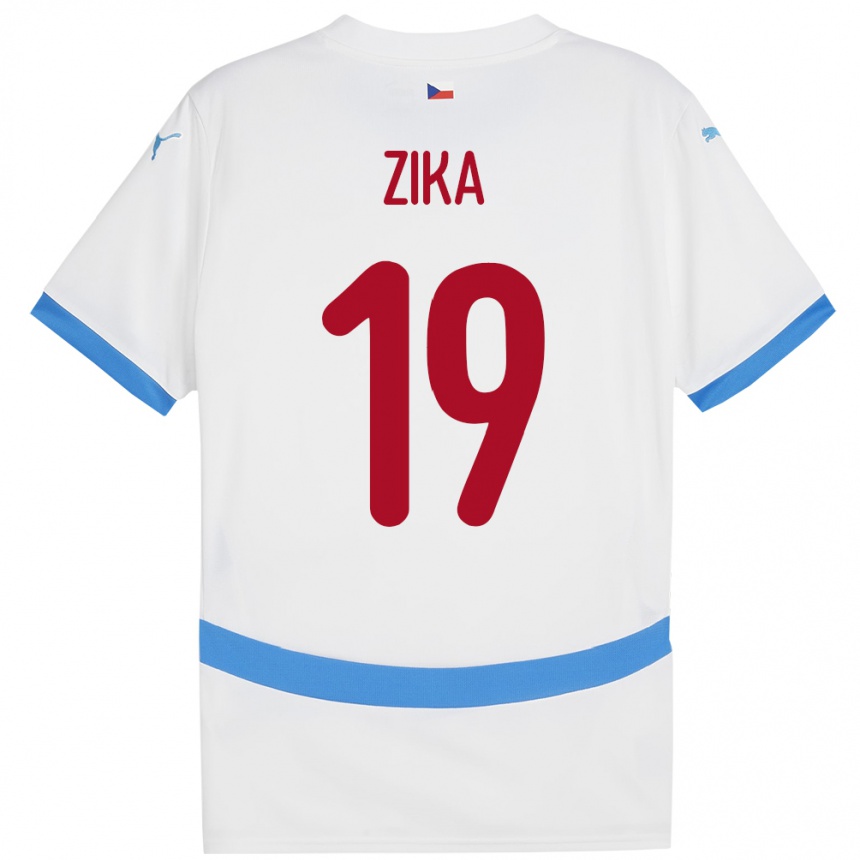 Niño Fútbol Camiseta Chequia Petr Zika #19 Blanco 2ª Equipación 24-26