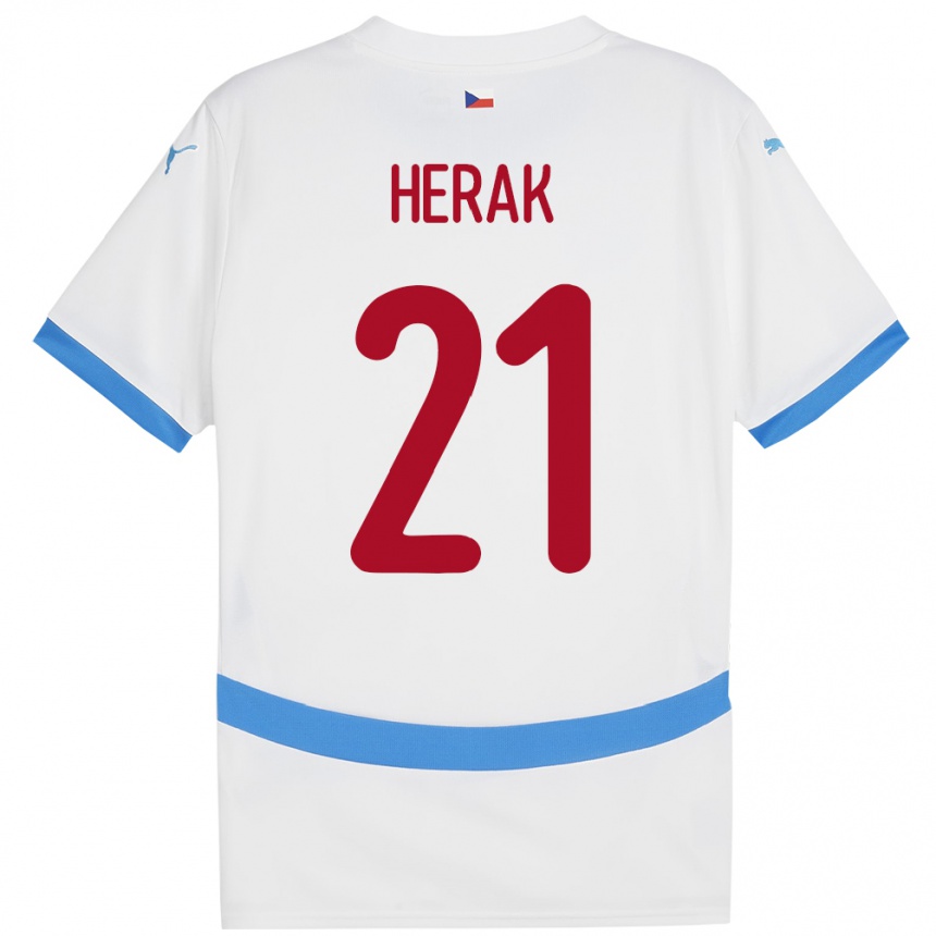 Niño Fútbol Camiseta Chequia Frantisek Herak #21 Blanco 2ª Equipación 24-26