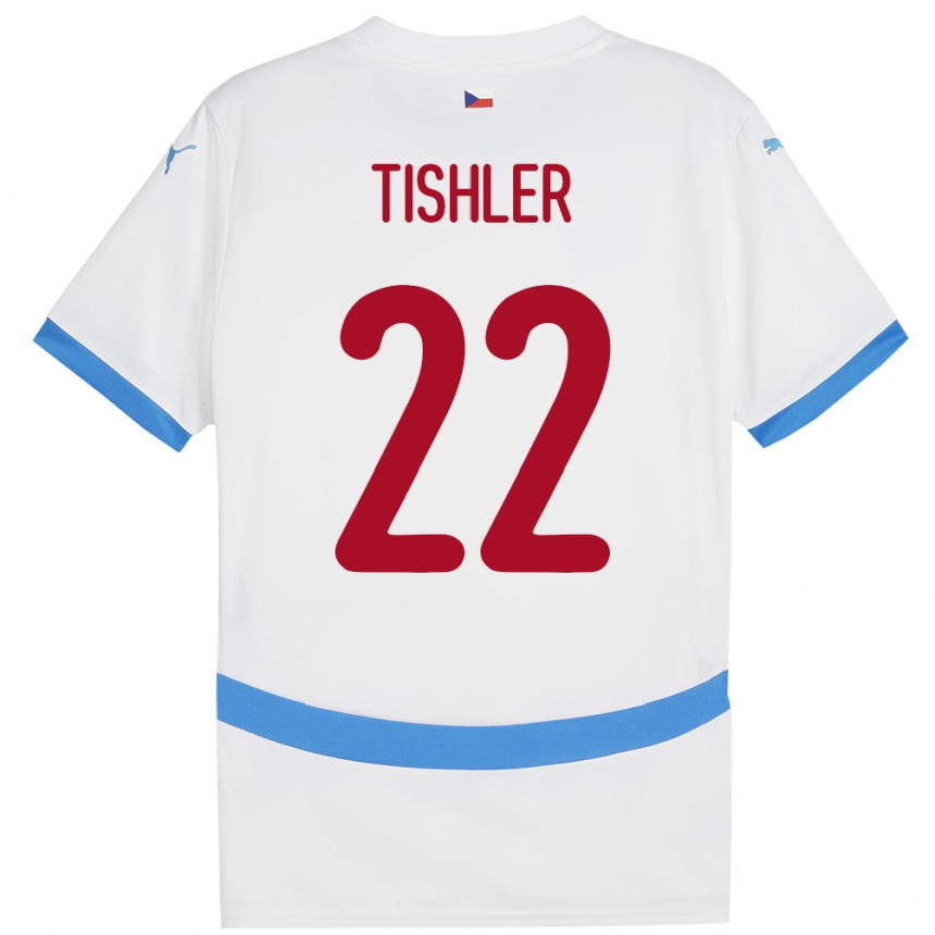 Niño Fútbol Camiseta Chequia Daniel Tishler #22 Blanco 2ª Equipación 24-26