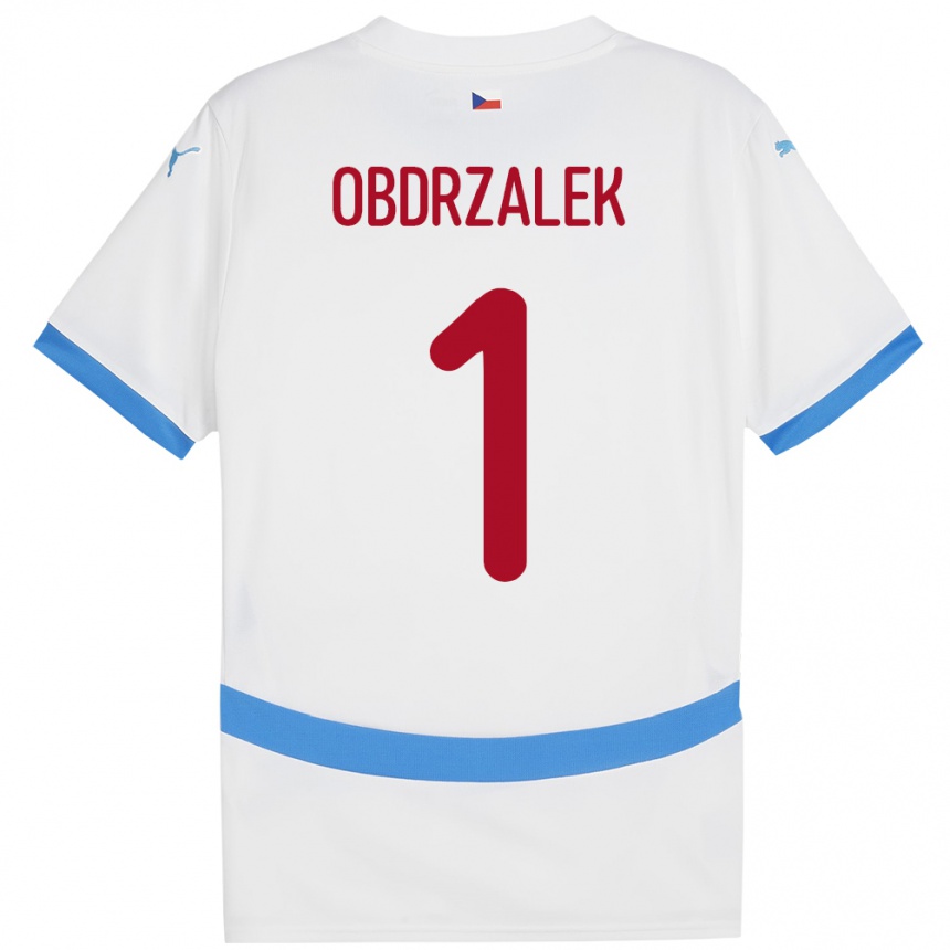 Niño Fútbol Camiseta Chequia Marek Obdrzalek #1 Blanco 2ª Equipación 24-26