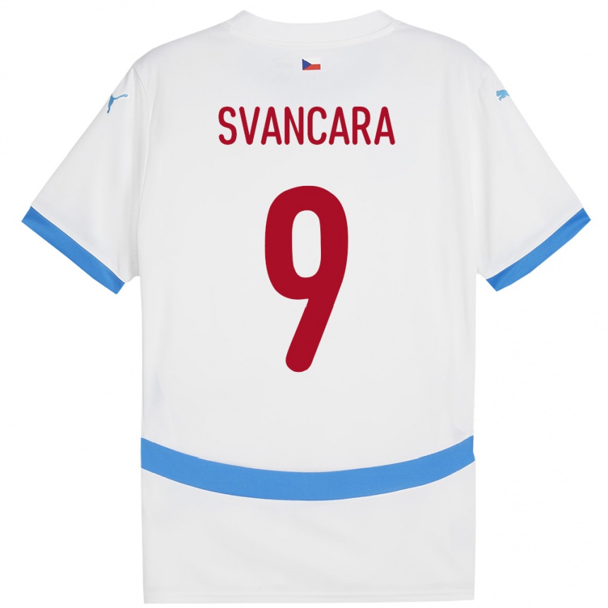 Niño Fútbol Camiseta Chequia Daniel Svancara #9 Blanco 2ª Equipación 24-26