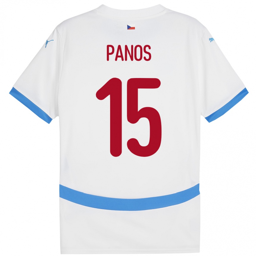 Niño Fútbol Camiseta Chequia Jiri Panos #15 Blanco 2ª Equipación 24-26