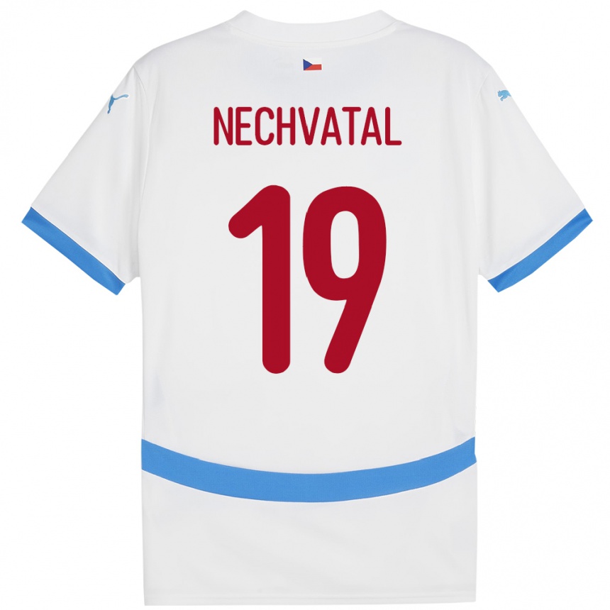 Niño Fútbol Camiseta Chequia Matyas Nechvatal #19 Blanco 2ª Equipación 24-26