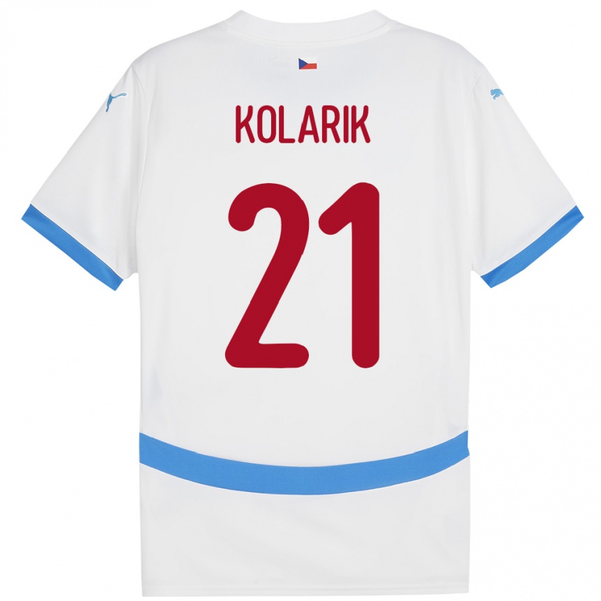 Niño Fútbol Camiseta Chequia Josef Kolarik #21 Blanco 2ª Equipación 24-26