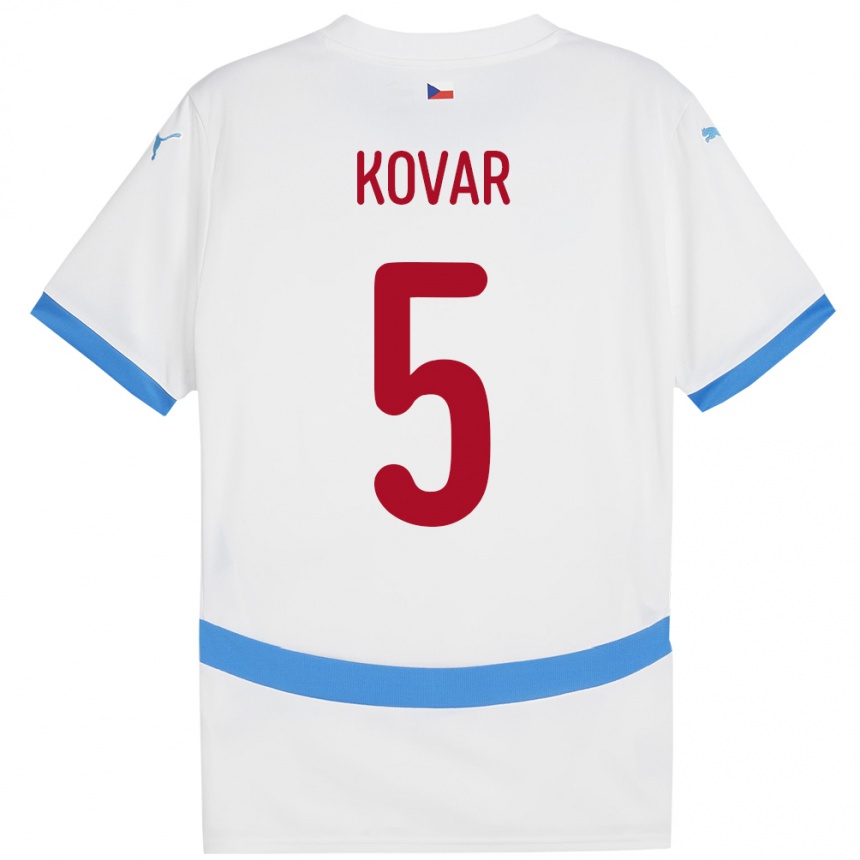 Niño Fútbol Camiseta Chequia Martin Kovar #5 Blanco 2ª Equipación 24-26