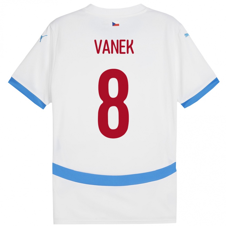 Niño Fútbol Camiseta Chequia Lukas Vanek #8 Blanco 2ª Equipación 24-26