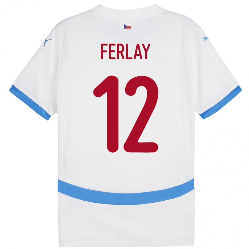 Niño Fútbol Camiseta Chequia Ruben Ferlay #12 Blanco 2ª Equipación 24-26