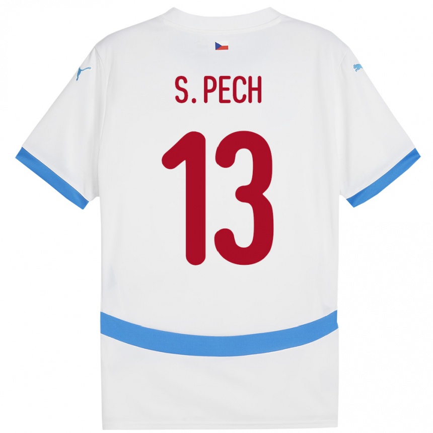 Niño Fútbol Camiseta Chequia Sebastian Pech #13 Blanco 2ª Equipación 24-26