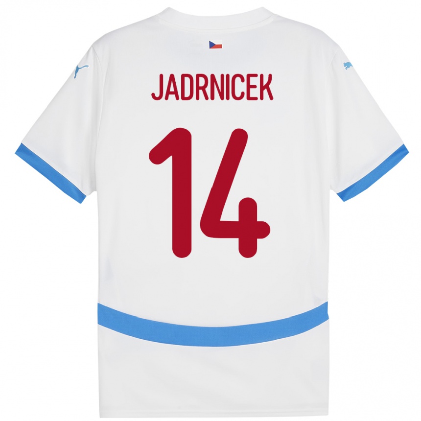 Niño Fútbol Camiseta Chequia Nikola Jadrnicek #14 Blanco 2ª Equipación 24-26