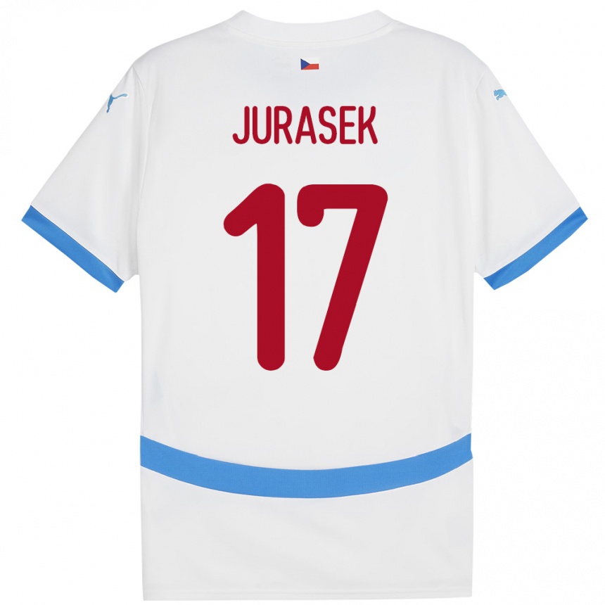 Niño Fútbol Camiseta Chequia Patrik Jurasek #17 Blanco 2ª Equipación 24-26