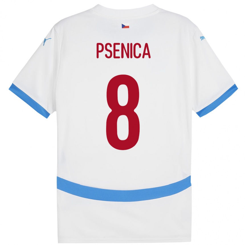 Niño Fútbol Camiseta Chequia Jiri Psenica #8 Blanco 2ª Equipación 24-26