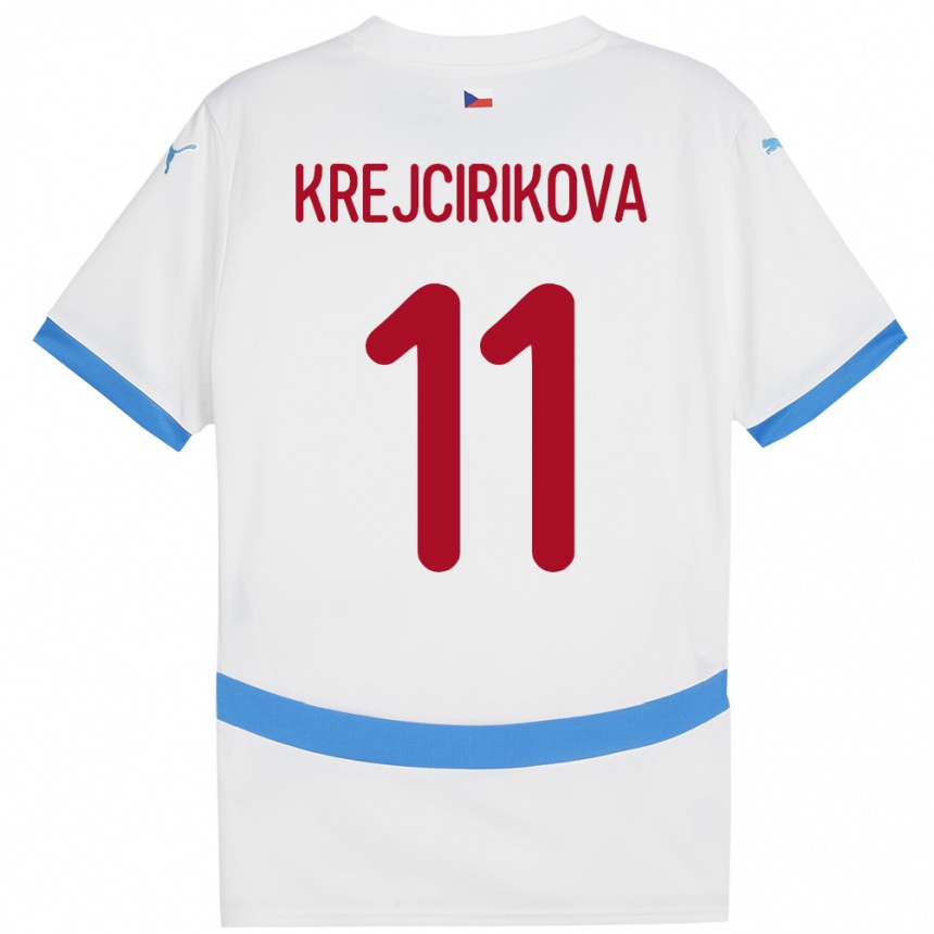 Niño Fútbol Camiseta Chequia Tereza Krejčiříková #11 Blanco 2ª Equipación 24-26