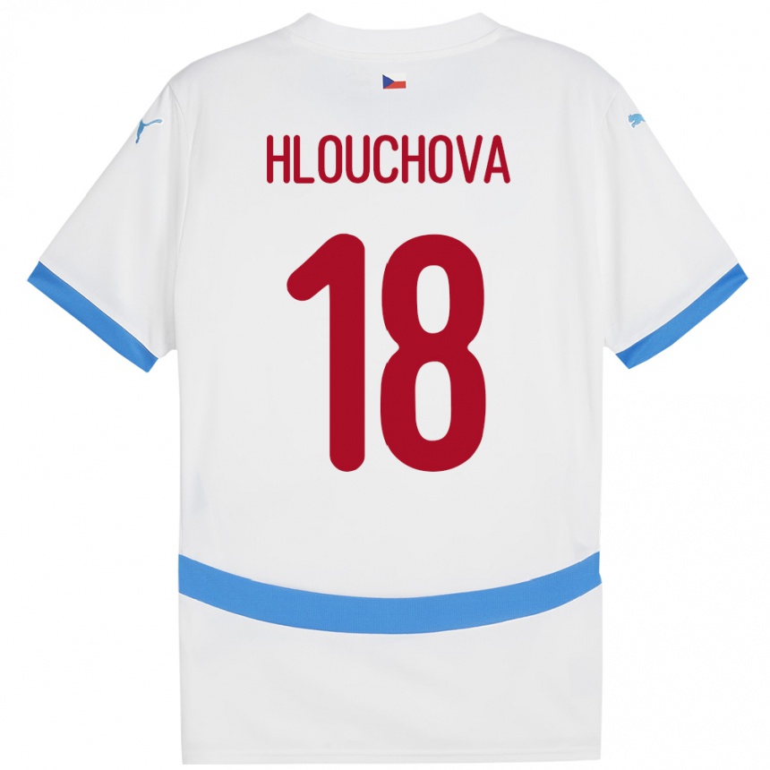 Niño Fútbol Camiseta Chequia Radka Hlouchová #18 Blanco 2ª Equipación 24-26