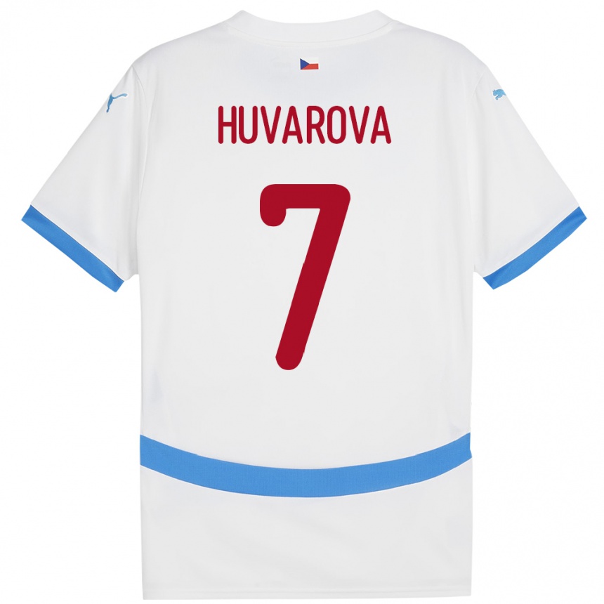 Niño Fútbol Camiseta Chequia Dominika Huvarová #7 Blanco 2ª Equipación 24-26