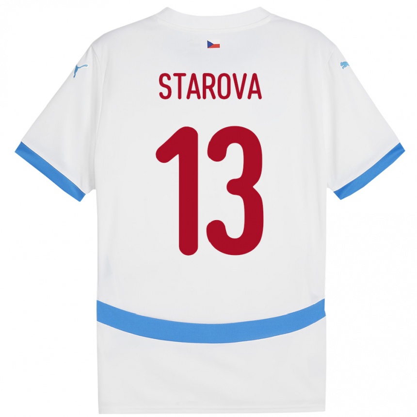 Niño Fútbol Camiseta Chequia Antonie Stárová #13 Blanco 2ª Equipación 24-26