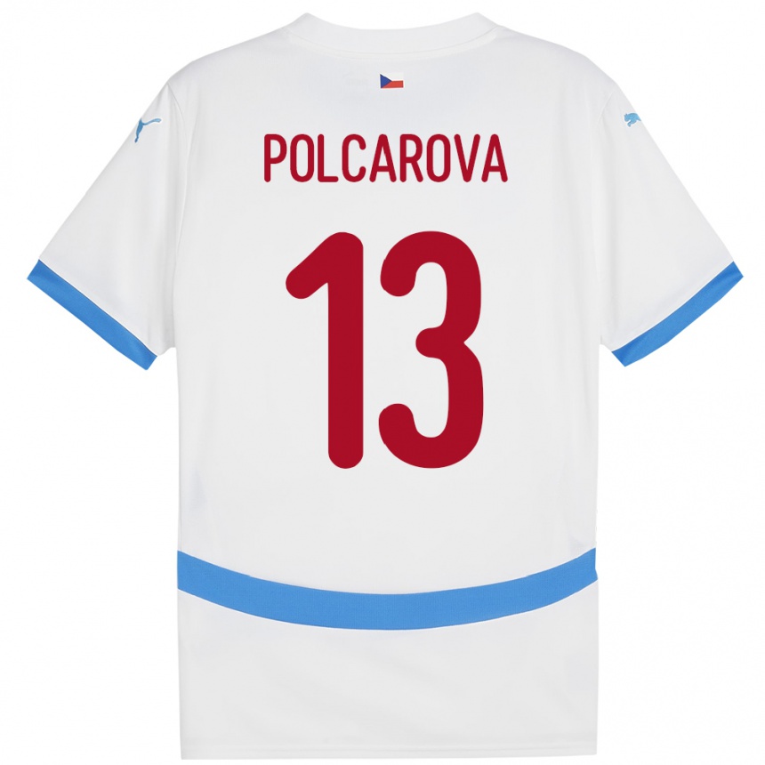 Niño Fútbol Camiseta Chequia Barbora Polcarová #13 Blanco 2ª Equipación 24-26