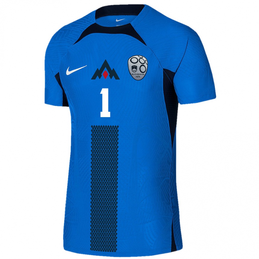 Niño Fútbol Camiseta Eslovenia Zala Meršnik #1 Azul 2ª Equipación 24-26