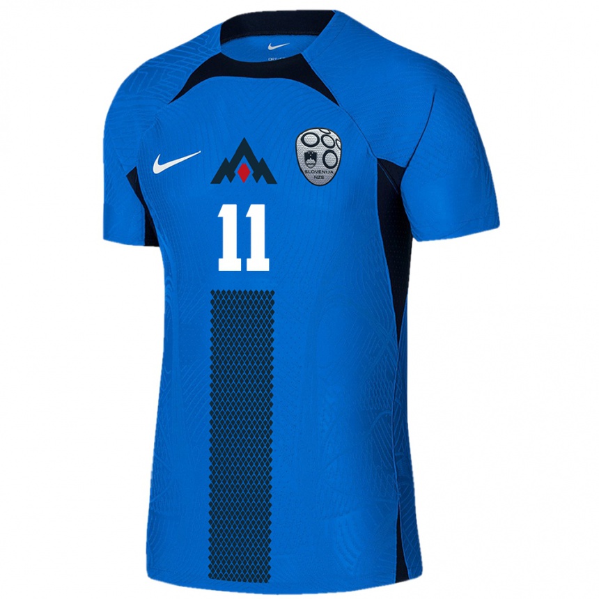 Niño Fútbol Camiseta Eslovenia Luka Topalovic #11 Azul 2ª Equipación 24-26