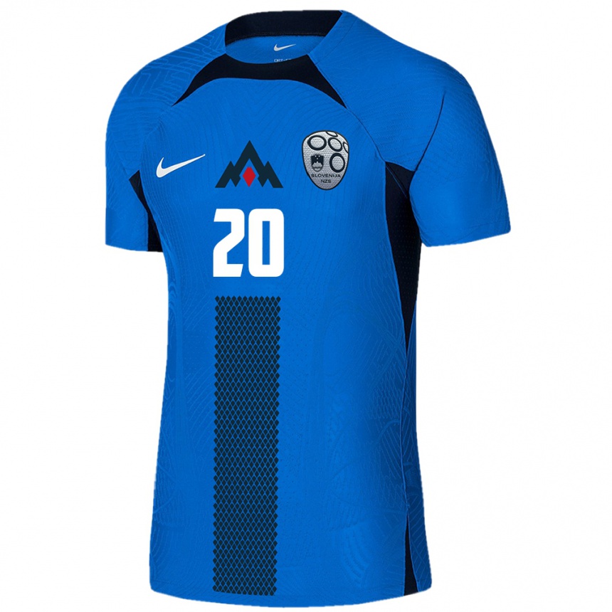 Niño Fútbol Camiseta Eslovenia Jost Pisek #20 Azul 2ª Equipación 24-26