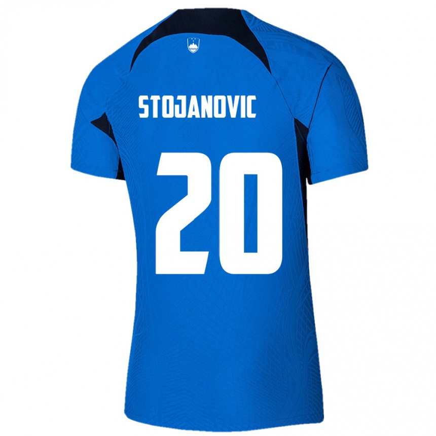 Niño Fútbol Camiseta Eslovenia Petar Stojanović #20 Azul 2ª Equipación 24-26