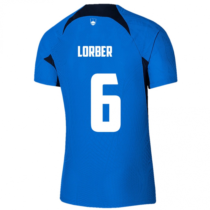 Niño Fútbol Camiseta Eslovenia Marcel Lorber #6 Azul 2ª Equipación 24-26