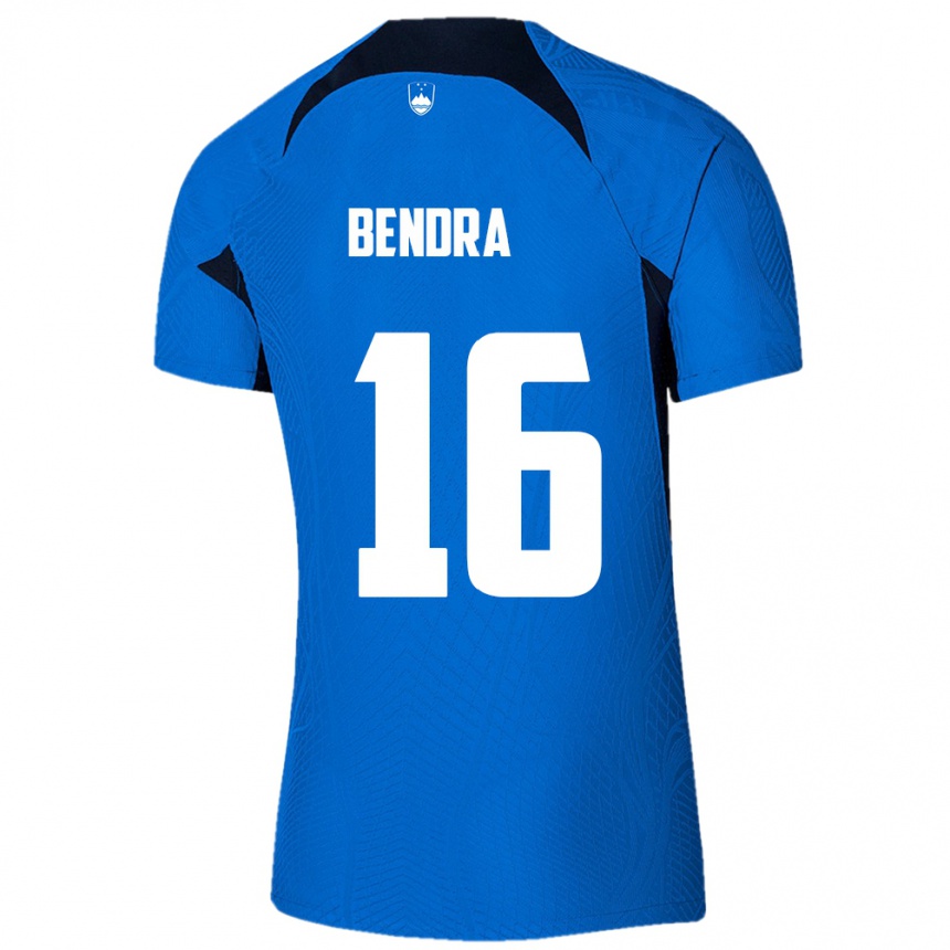 Niño Fútbol Camiseta Eslovenia Kristjan Bendra #16 Azul 2ª Equipación 24-26