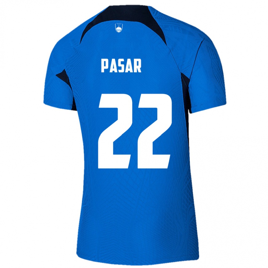 Niño Fútbol Camiseta Eslovenia Melania Pasar #22 Azul 2ª Equipación 24-26