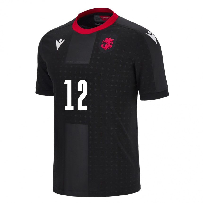 Niño Fútbol Camiseta Georgia Tatia Gabunia #12 Negro 2ª Equipación 24-26