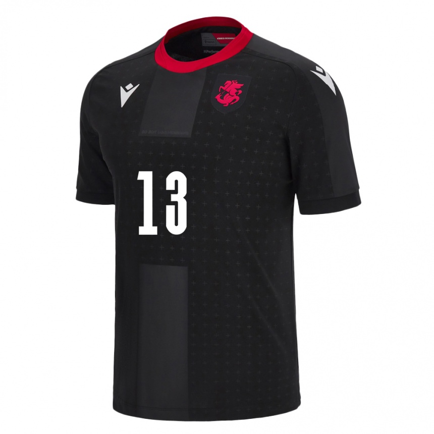 Niño Fútbol Camiseta Georgia Tamar Tatuashvili #13 Negro 2ª Equipación 24-26