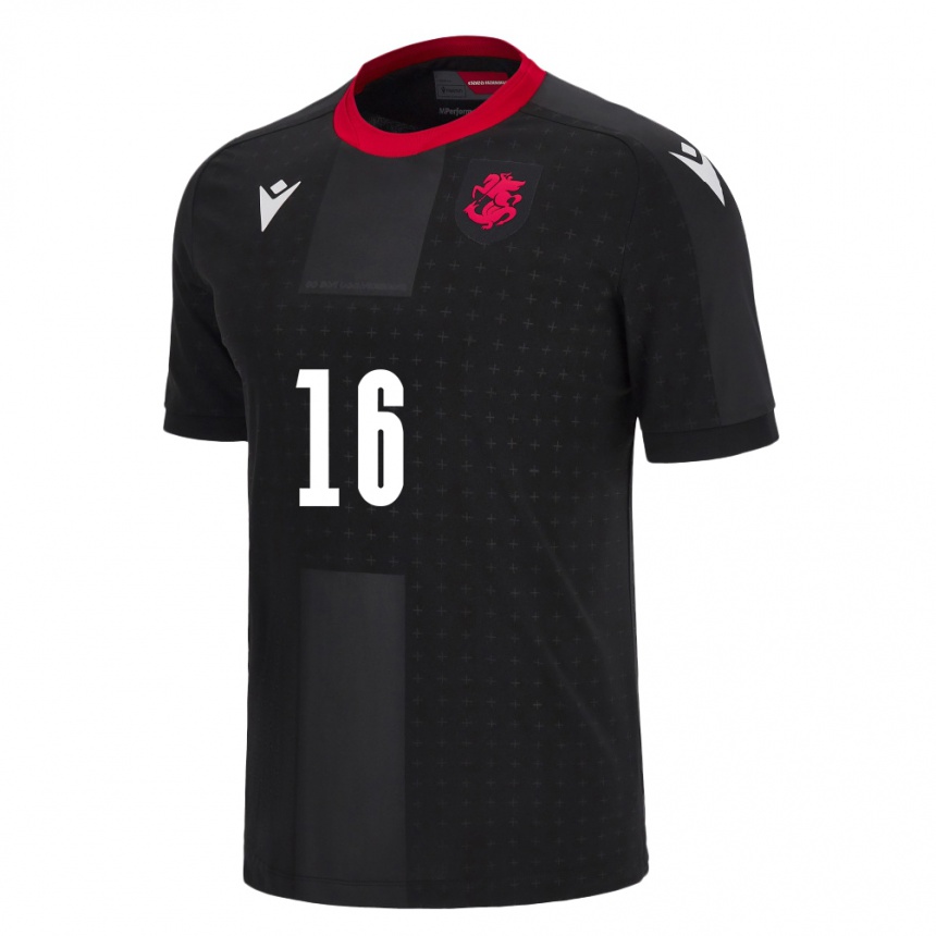 Niño Fútbol Camiseta Georgia Salomi Gasviani #16 Negro 2ª Equipación 24-26