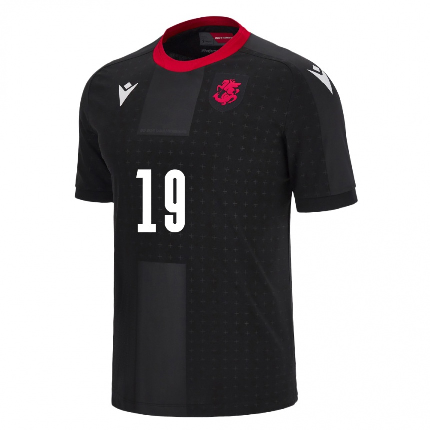 Niño Fútbol Camiseta Georgia Levan Shengelia #19 Negro 2ª Equipación 24-26