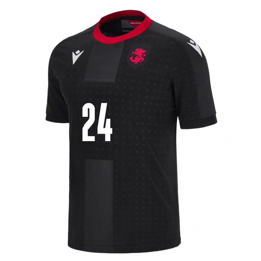 Niño Fútbol Camiseta Georgia Amiran Tkeshelashvili #24 Negro 2ª Equipación 24-26