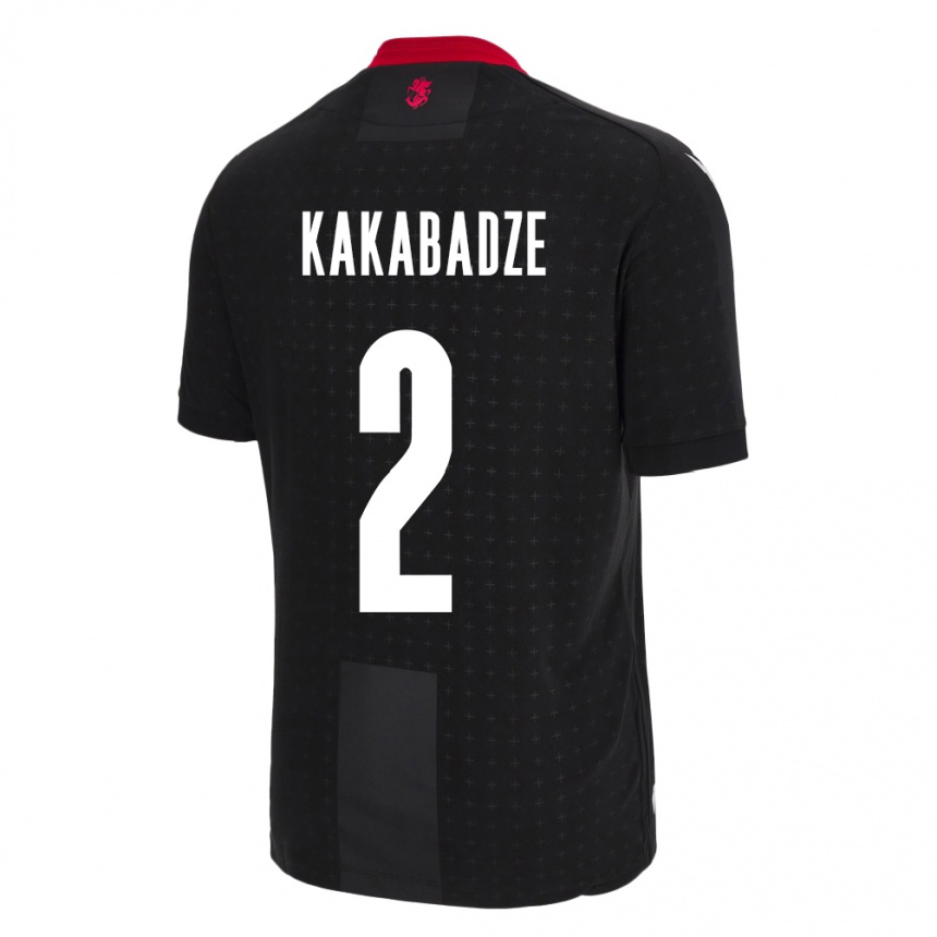 Niño Fútbol Camiseta Georgia Otar Kakabadze #2 Negro 2ª Equipación 24-26