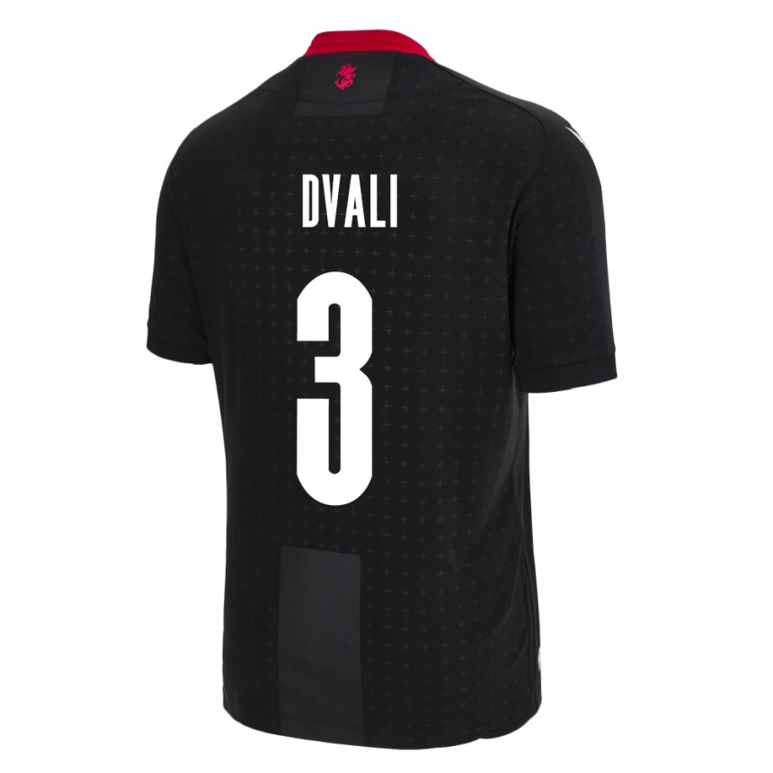 Niño Fútbol Camiseta Georgia Lasha Dvali #3 Negro 2ª Equipación 24-26