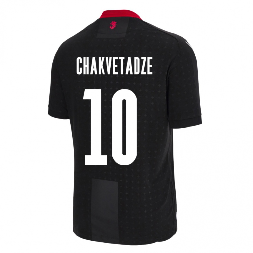 Niño Fútbol Camiseta Georgia Giorgi Chakvetadze #10 Negro 2ª Equipación 24-26