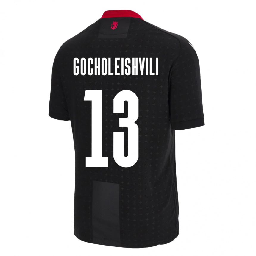 Niño Fútbol Camiseta Georgia Giorgi Gocholeishvili #13 Negro 2ª Equipación 24-26